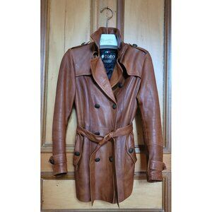 100 % leather trench jacket / Toro brand, Florence, Italy / Hand made